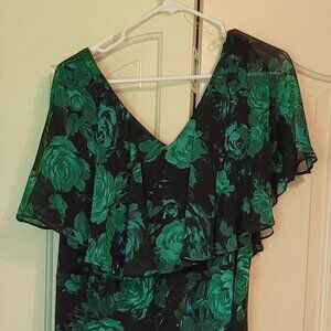 Green and black dress